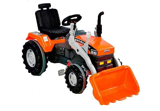 Экскаватор с педалями и ковшом 07-297, оранжевый, прорезиненные колеса, регулируемое сиденье, клаксон, в коробке - фото 1