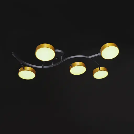 Люстра потолочная Brille в зал LED 75W WW+NW+CW BK+G (BR-01 642C/5) - фото 5