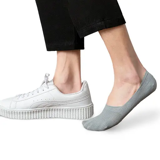 Бесшовные дышащие следы с силиконом ORGANIC cotton JILL ANTONY 38-40 women's арт. 31001 38-40, Хлопок, Серый - фото 1