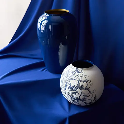 Ваза MBM HOME Елізіум залізна глибокий синій золотий 230х230х350 мм (VB-04 DEEP BLUE/GOLD) - фото 9