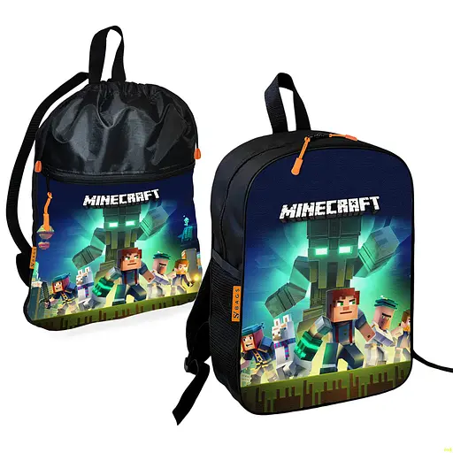 Школьный рюкзак детский Minecraft + Сумка для обуви спортивной формы рюкзак-мешок для мальчика (01721)
