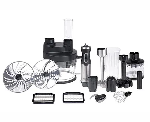 Блендер-миксер-чоппер Camry CR 4623, 1600 Вт, насадки для кубиков 8×8 и 11×11 мм, чаша 2 л, контейнер 600 мл, турборежим, черный - фото 1