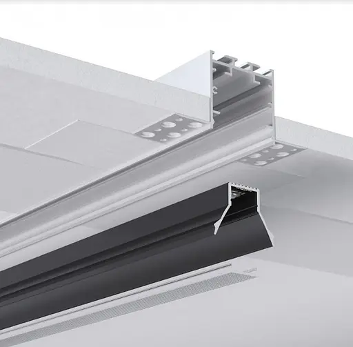 LED профіль врізний під шпаклівку+вставка чорна "антиблік", 2м KLOODI KLP165 2 - фото 5