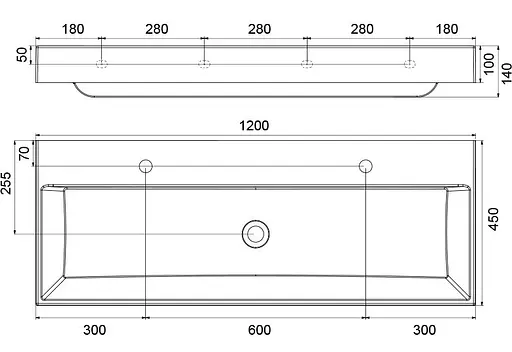 Умивальник Ravak Natural Duo 1200 XJO01212000, Білий - фото 2