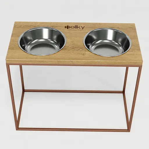 Hollky Base XL40 — миски на підставці для великих собак (2 × 1,8 л, висота 40 см) - фото 3