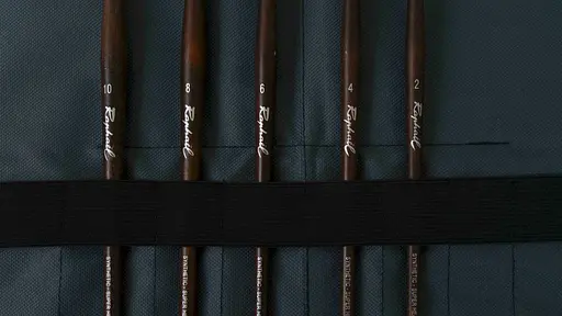 Набор кистей для масла Raphael Textura, круглые, 5 шт, в пенале - фото 6