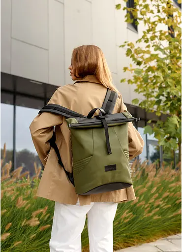 Женский рюкзак Sambag RollTop X хаки 41 х 27 х 18 см (24320119) - фото 2