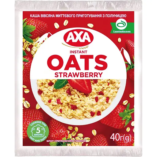 Каша овсяная AXA с клубникой 40 г - фото 1