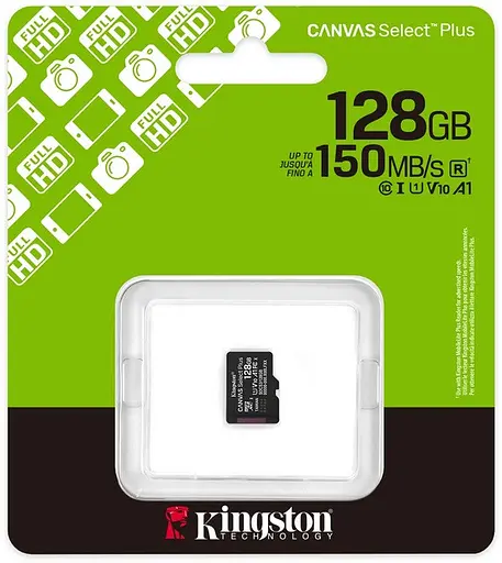 Карта памяти Kingston microSDXC 128 GB Canvas Select Plus Gen3 UHS-1 А1 (R-150MB/s) (SDCS3/128GBSP) - фото 3