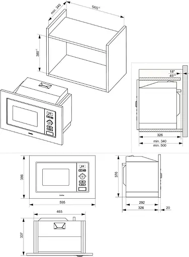 Встраиваемая микроволновая печь Hansa 20л гриль нержавеющая сталь - фото 2