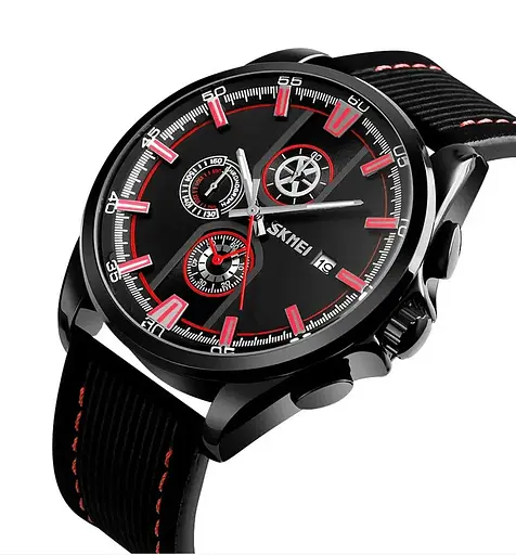 Мужские наручные часы Skmei 9181 Черные с красным