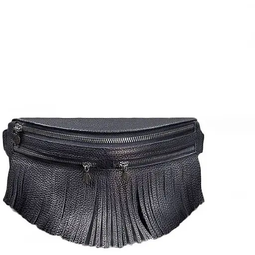 Шкіряна жіноча сумка на пояс Spirit темно-синя - фото 1