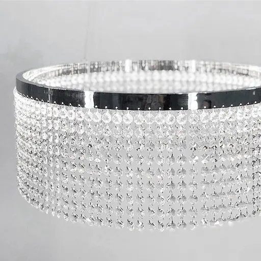 Неймовірна кришталева люстра з срібним обводком h35 Line.F Діаметр 60см - фото 1