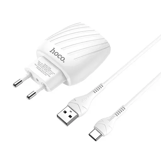 Зарядный комплект Hoco C78A Max energy 2 юсб порта набор с кабелем Lightning - фото 5