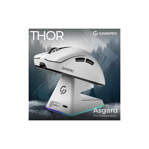 Мышка GamePro Asgard Thor Wireless/Bluetooth/USB White (GM023W) - фото 5