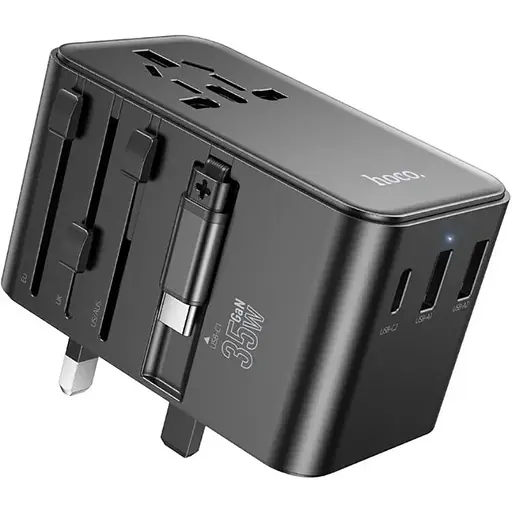 Сетевое зарядное устройство Hoco AC18 2 USB/ Type-C PD 35W черное - фото 1