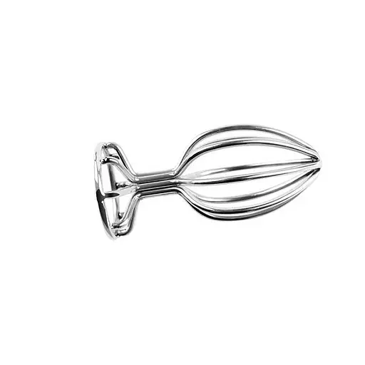 Пробка анальна фігурна ребриста сталева SexyFire S 2,6 см металік - фото 4