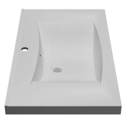 Раковина матова врізна Amidicon Liza 80 802x480 з литого каменю LIZA_80_MAT, Білий матовий - фото 3