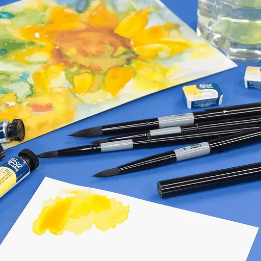 Пензель синтетика кругла TRAVEL BRUSH STREAM 158 №2 коротка ручка Rosa - фото 6