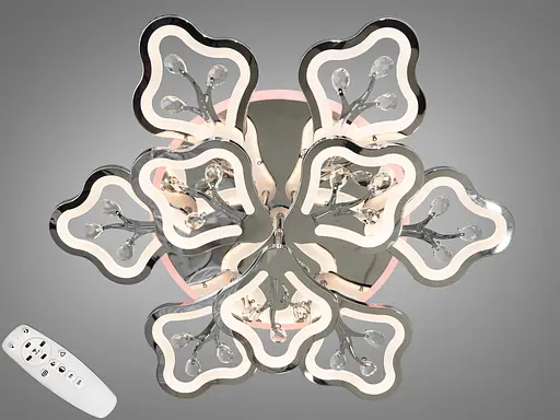 Довговічна стельова люстра в стилі хай -тек з диммером і кольоровим LED . - фото 1