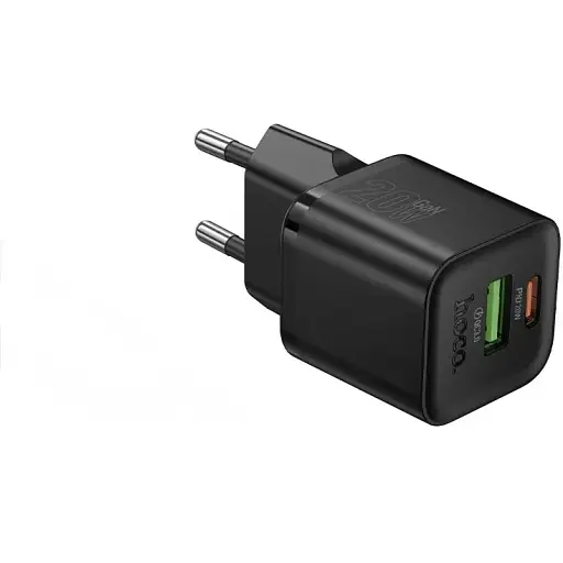 Сетевое зарядное устройство Hoco N65 Ingenious PD20W+QC3.0 charger (EU) черный - фото 1
