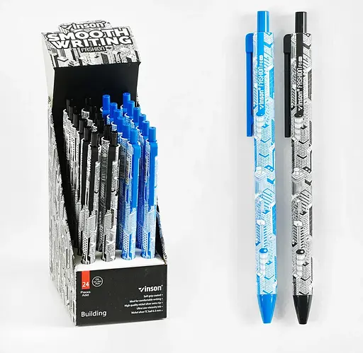 Ручка автоматична BUILDING F6/D 35320 Vinson Fashion 0,5мм, кулькова синя, ціна за 1 штуку (6900068353206) - фото 1