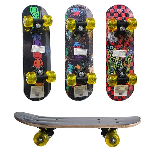 Скейт GSK-0020, дерев’яний, 43x13x8.5 см, PU колеса (В асортименті) - фото 2