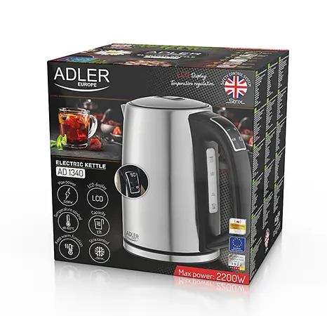 Металлический чайник с дисплеем и контролем температуры Adler AD 1340 1,7л - фото 4