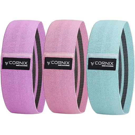 Резинки для фітнесу та спорту Cornix Hip Band набір із тканини 3 шт. XR-0048 - фото 1