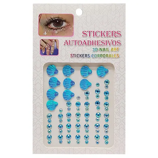 Наклейки декоративные "Стразы и жемчуг" XY-019/021-1 на планшетке 75 шт