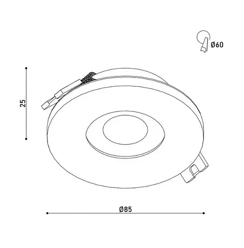 Світильник точковий врізний KLOODI KD-DESNA R85 IP65 WH - фото 2