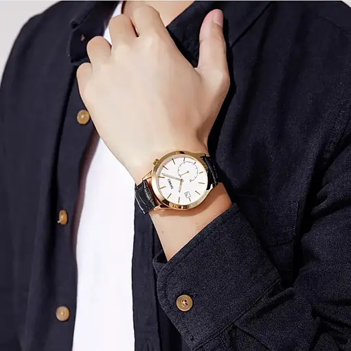 Мужские кварцевые часы Skmei 1581 Prestige черные с золотым - фото 7