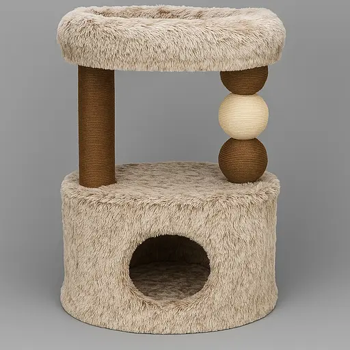 Дряпка-будиночок Trixie Harvey для котів джут/плюш біло-коричнева 54х40х73 см [CD] - фото 6