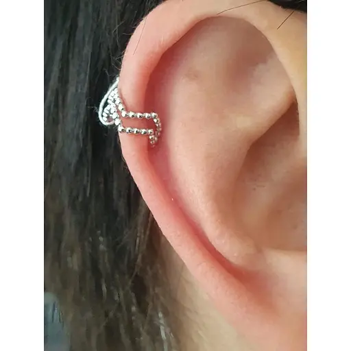 Срібна сережка-кафф на хелікс Umax. 70125U - фото 2