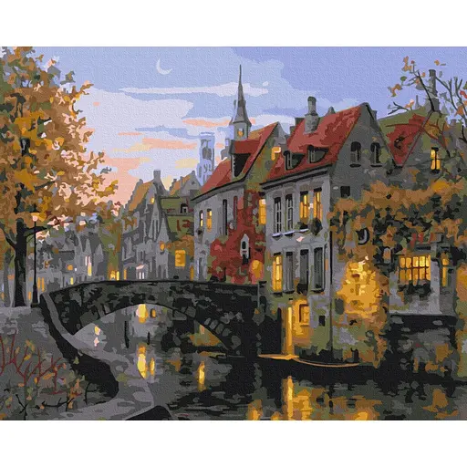 Картина по номерам Сумерки в городе Brushme 40x50 см разноцветная 000277970