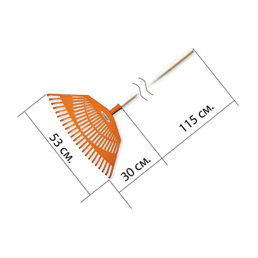 Грабли веерные Bradas 23 зубца черенок деревянный KT-CX23H - фото 2