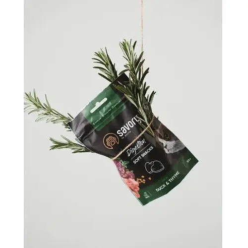 Мягкое лакомство Savory для улучшения пищеварения кошек утка с тимьяном 50 г - фото 6