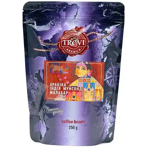 Кофе в зёрнах Trevi Арабика Индия Мунсонд Малабар 250 г - фото 1