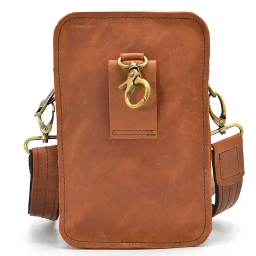 Кожаная мужская сумка на пояс TARWA 20х13.5х5 см sum0025979 - фото 8