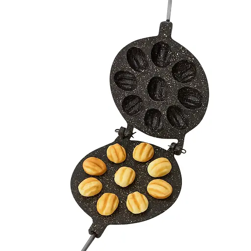 Форма для випікання горішків горішниця з антипригарним гранітним покриттям на 9 горіхів, ХЕАЗ Чорний 87865 - фото 2