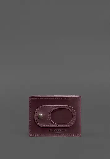 Кожаная обложка для удостоверения участника боевых действий с карманом для жетона бордовая Crazy Horse - фото 4