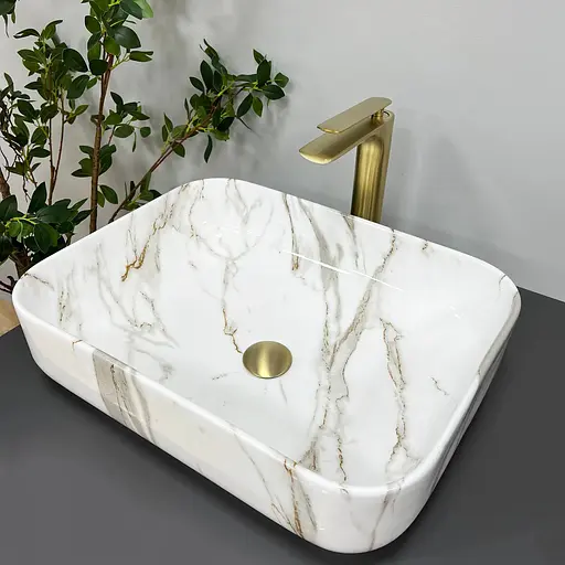 Умивальник VBI Palermo aiax glossY накладний VBI-012302, Мармур - фото 3