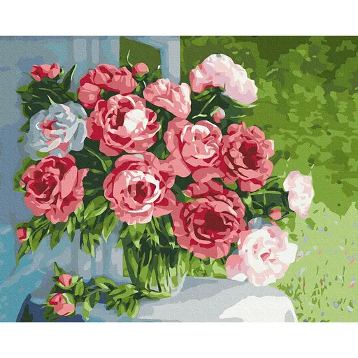 Картина за номерами Домашні півонії Brushme 40x50 см кольорова 000276576