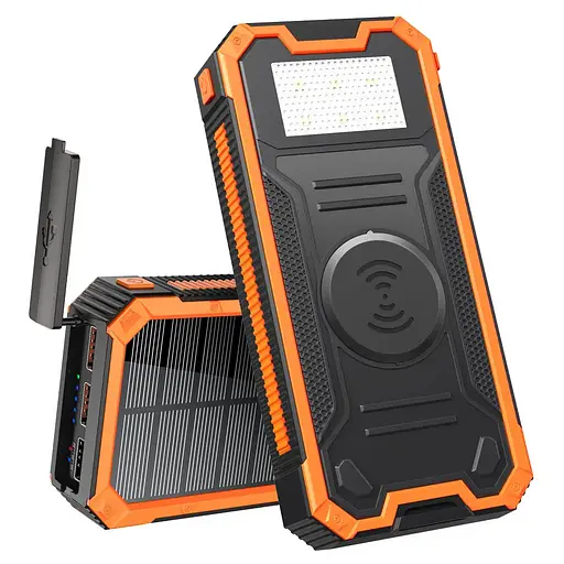 Зарядное устройство на солнечных батареях iBattery YD-888KW 30000mAh c фонариком и беспроводной зарядкой