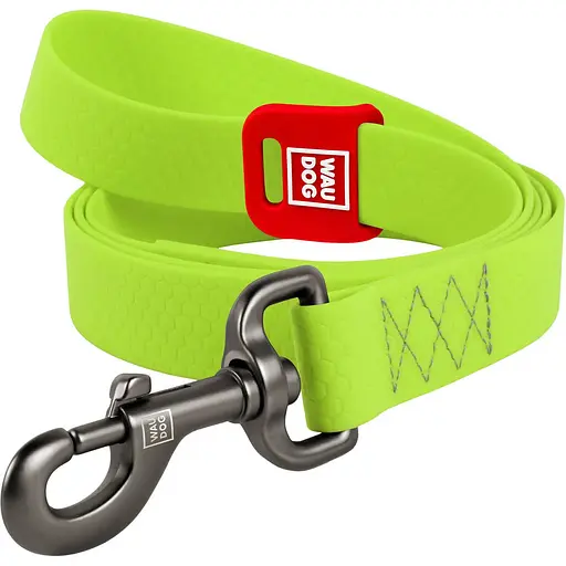 Повідець для собак водостійкий Waudog Waterproof S 500х1.5 см салатовий - фото 1