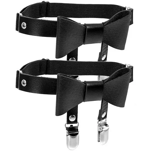 Гартер на 2 ноги з підв'язками для панчох і бантиком 2 шт Чорний - фото 4