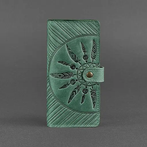 Кожаное женское зеленое портмоне 7.0 Инди. - фото 6