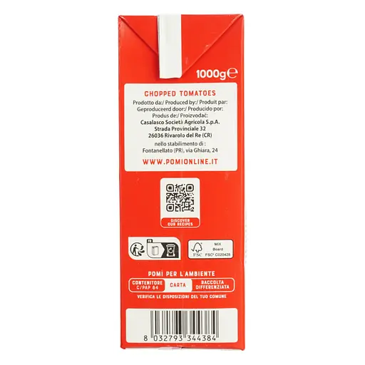 Томати Pomi нарізані кубиками очищені 1000 г - фото 2