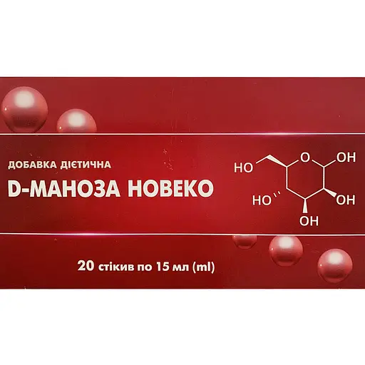 Дієтична добавка D-Маноза Новеко для лікування захворювань сечостатевої системи 15 мл 20 стіків - фото 1