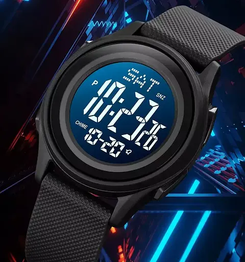 Чоловічий спортивний наручний годинник Skmei 1893 (Чорний з чорним циферблатом) - фото 4